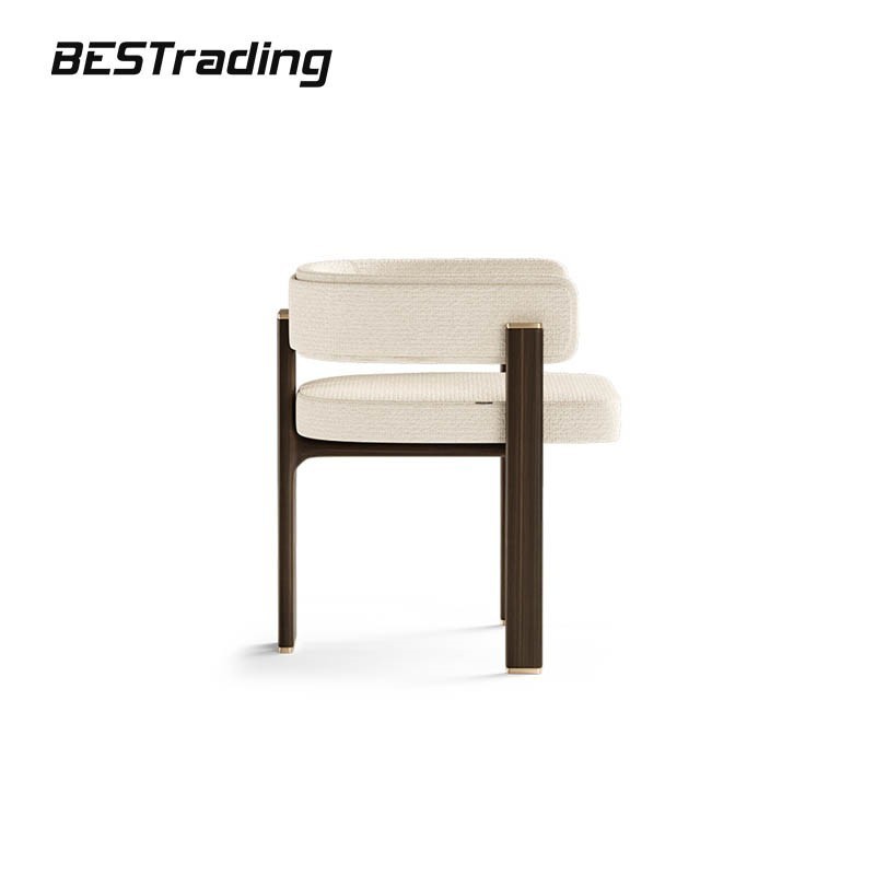 Nordic style modern luxury home furniture comfort dining room chair solid wood leg leather or fabric upholstered dining chair