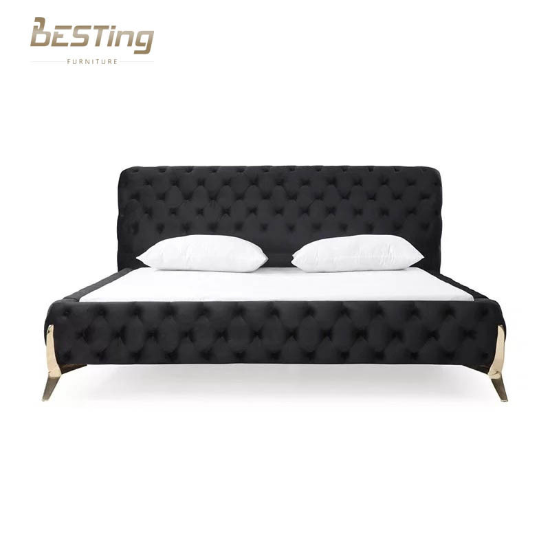 Luxury Italian Bed Collection Chesterfield Button Tufted King Size Double Bed