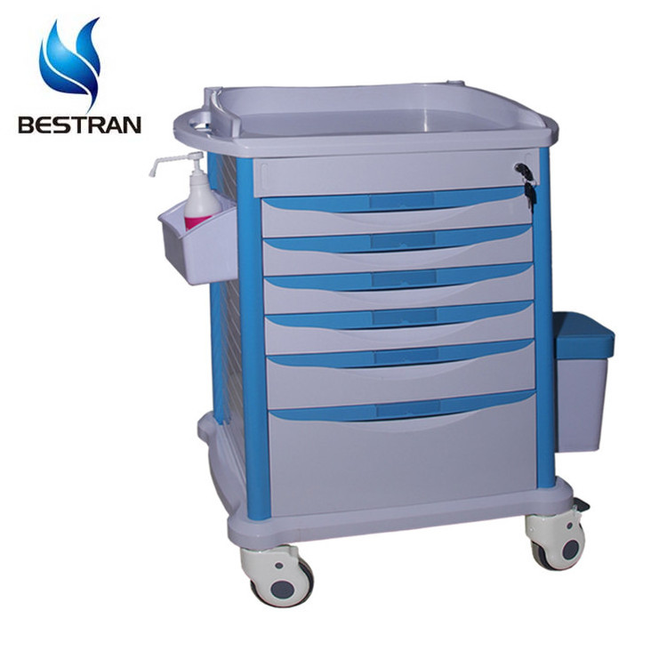 BT-MYN11 with six drawers hospital single side medicine nursing care trolleys used medication carts