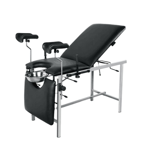 BT-OE027 cheap price hospital black color manual Gynaecological Examination Bed medical portable exam table with stirrups