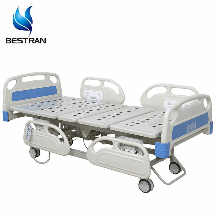 BT-AE011 China medical patient clinic nursing care 5 function electric automatic transfer sand cheap icu bed for hospital sale