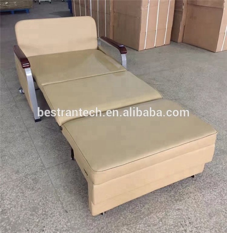 BT-CN015 Hospital furniture medical equipment convertible sofa bed foldable patient accompany widen bed chair