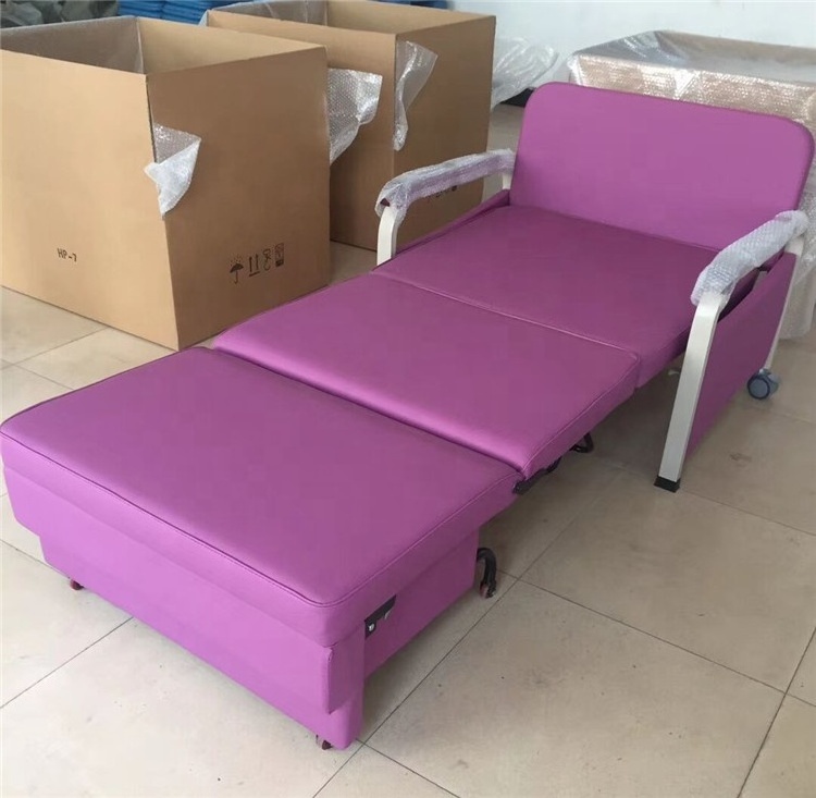 BT-CN015 Hospital furniture medical equipment convertible sofa bed foldable patient accompany widen bed chair