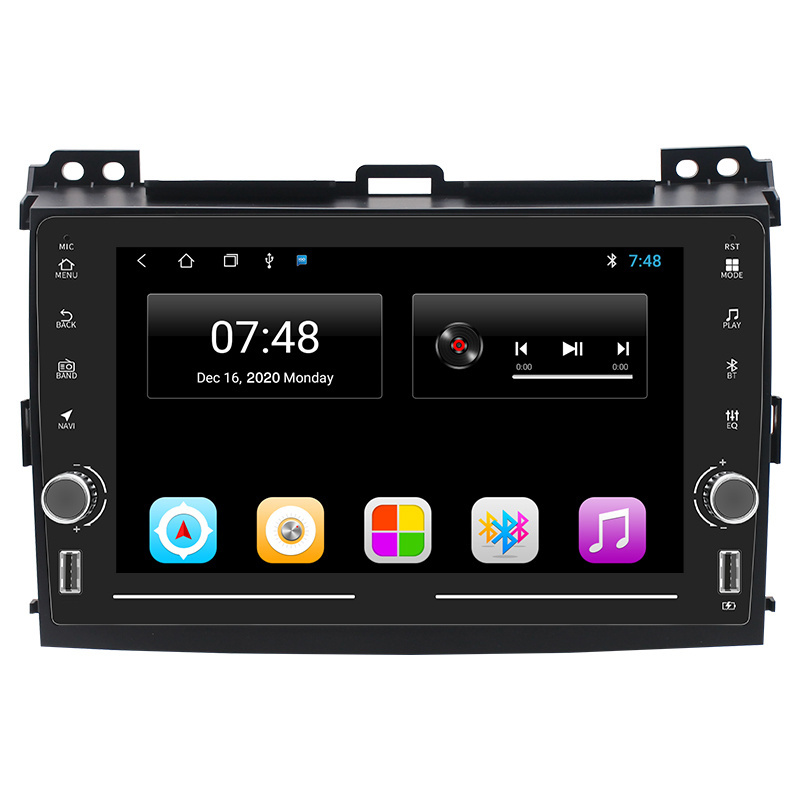 front knob front 2USB  android car radio for Toyota Prado 120 2004-2009 stereo video double 2 din 9 inch car gps navigation