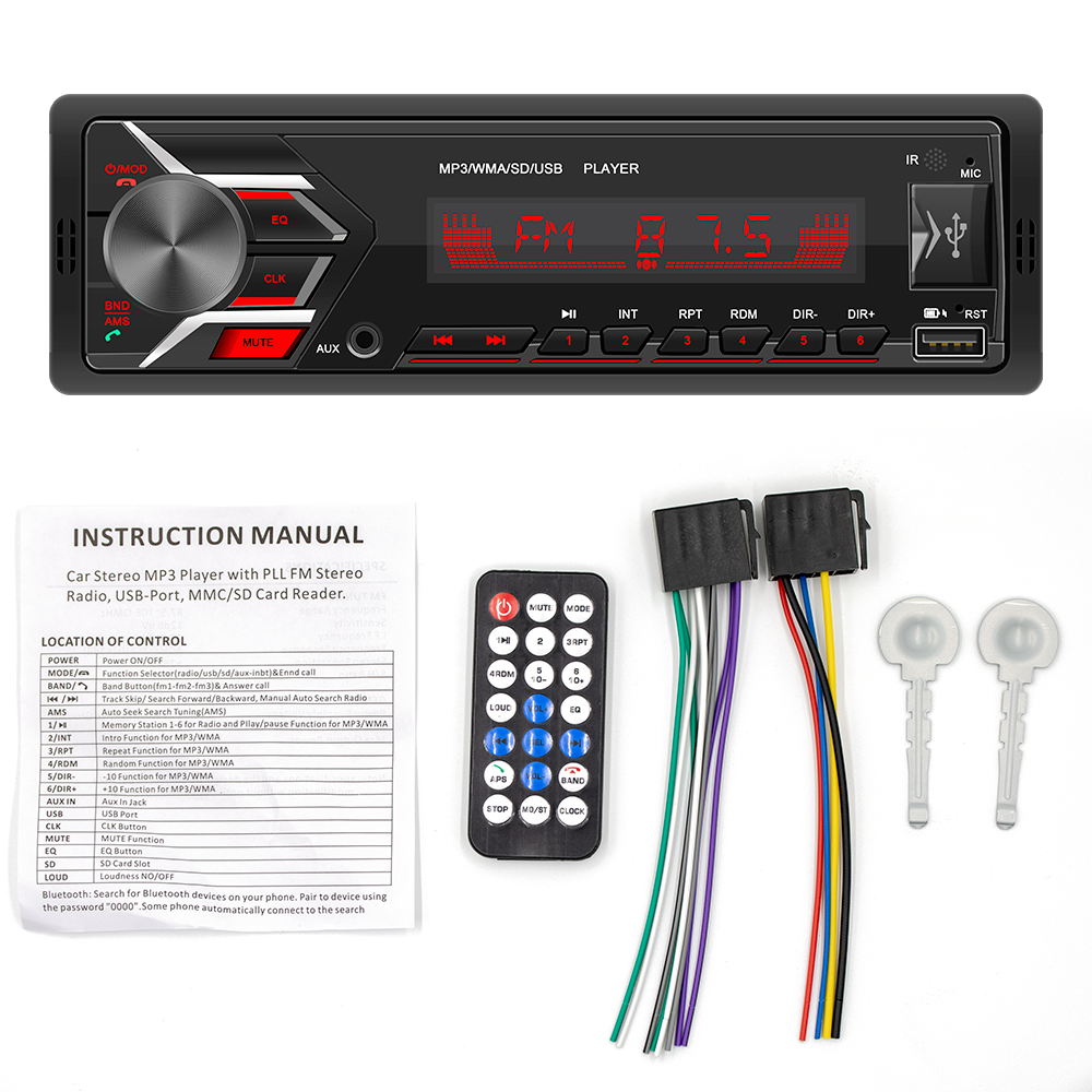 New 12V BT Car Radio Stereo Head Unit MP3 Player with USB/SD/AUX/FM auto radio