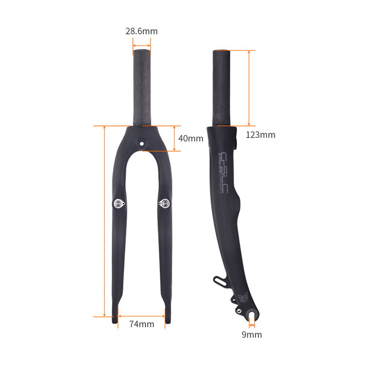 20 inch folding bike full carbon fiber front fork 406 C clip V brake straight tube front fork SP8 451 Crius