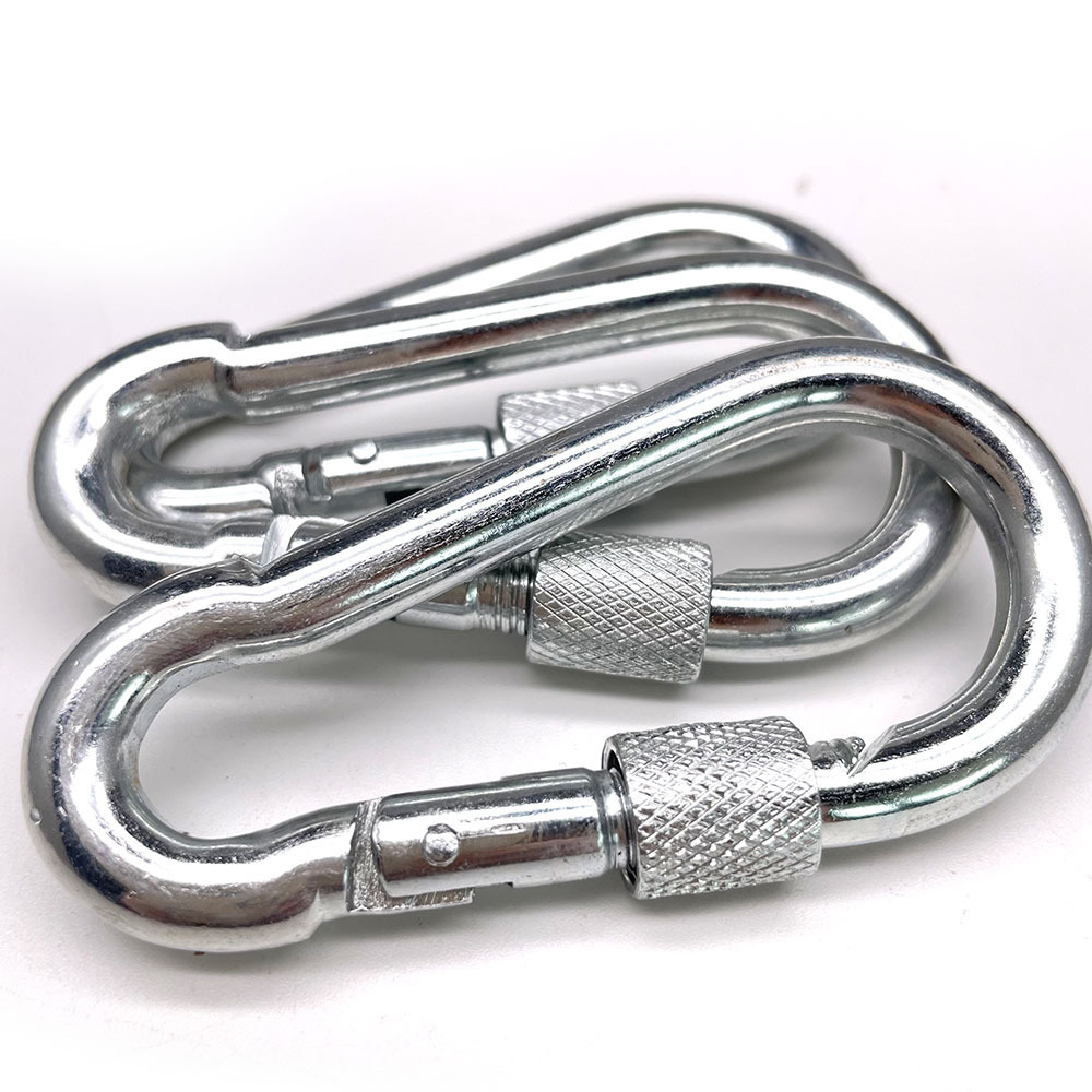 BT-245S Din 5299 Form D 8cm Galvanized Screw Hook Lock Steel Carabiner Industrial Hooks