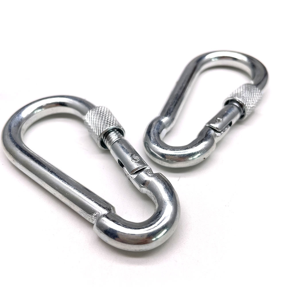 BT-245S Din 5299 Form D 8cm Galvanized Screw Hook Lock Steel Carabiner Industrial Hooks