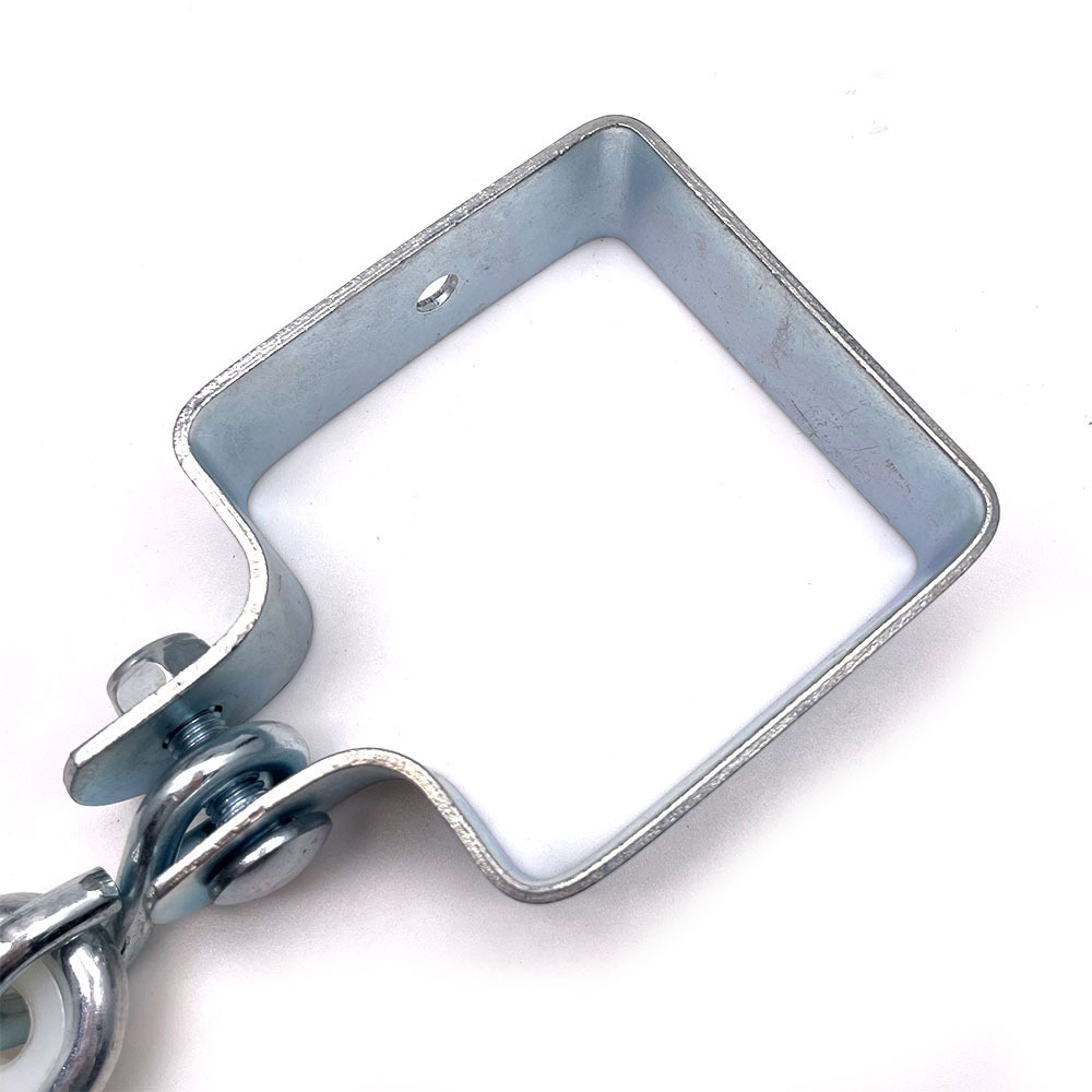 BT-2002 M10 Square Zinc Plated Collar Hook With Carabiner Rigging Hardware Durable Frame Steel Swing Clamp Hook