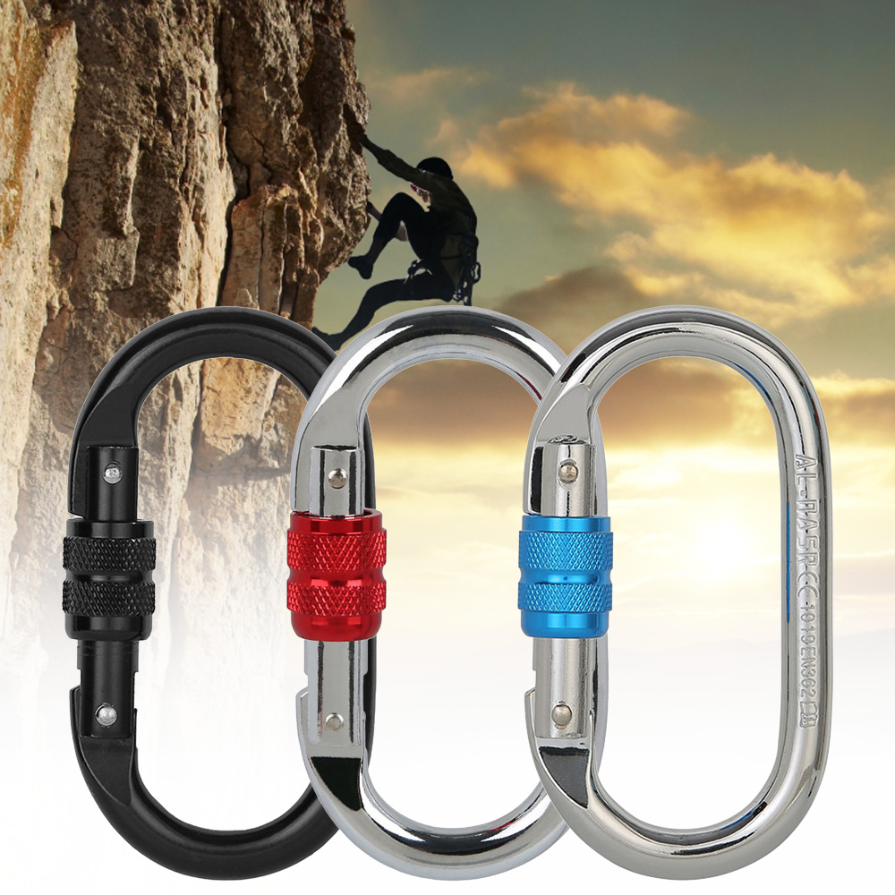 BT-2441 Heavy Duty 25kn Lifting Self-locking Carabiner Oversized Lock Oval Metal Snap Clip Carabiner