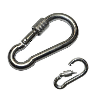 BT-245S Din 5299 Form D 8cm Galvanized Screw Hook Lock Steel Carabiner Industrial Hooks