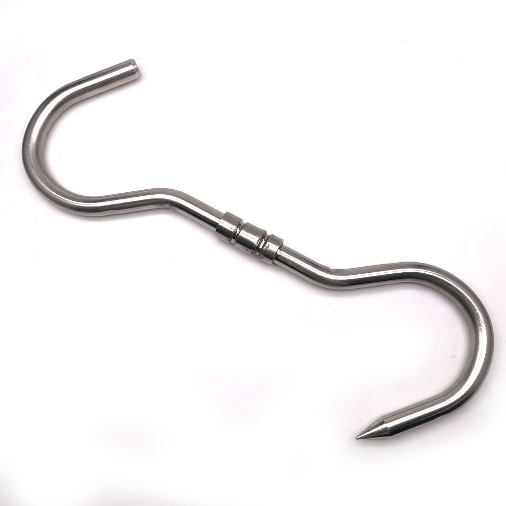 BT-127 Stainless Steel 304 12MM Rotatable Butcher Swivel Meat S hook Metal Hanging Hook Sliding Hook