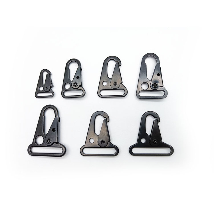 BT-Z012 Sling Clips Black Olecranon Clasps Snap Hook Clips Straps Spring Hooks Metal key ring carabiner hk clip lanyard hook