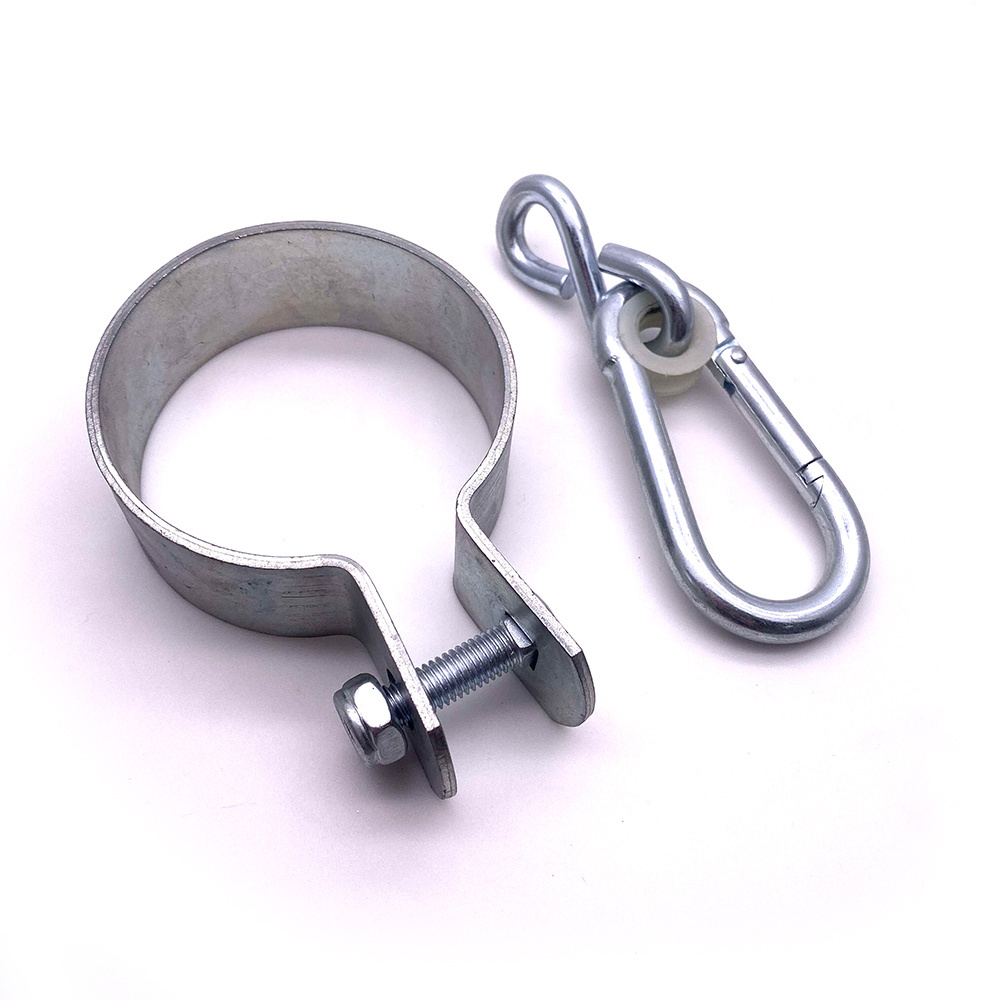 BT-A667 Rigging Hardware Pair Of Galvanized Metal Swing Fixings Round Swing Fixing With Carabiner Hook Swing Hanger