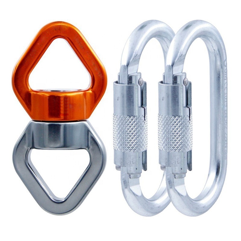 Hammock 30kN Zinc Plated Rope Swivel Safety Connector Rotational Device Spinner for Climbing ,Swing Set,Aerial Dance Carabiner