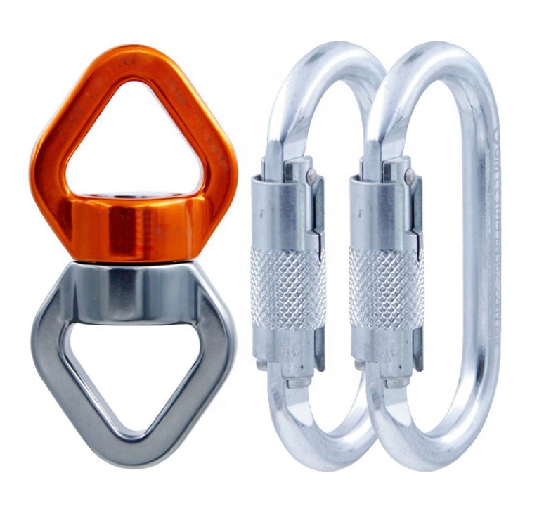 Hammock 30kN Zinc Plated Rope Swivel Safety Connector Rotational Device Spinner for Climbing ,Swing Set,Aerial Dance Carabiner