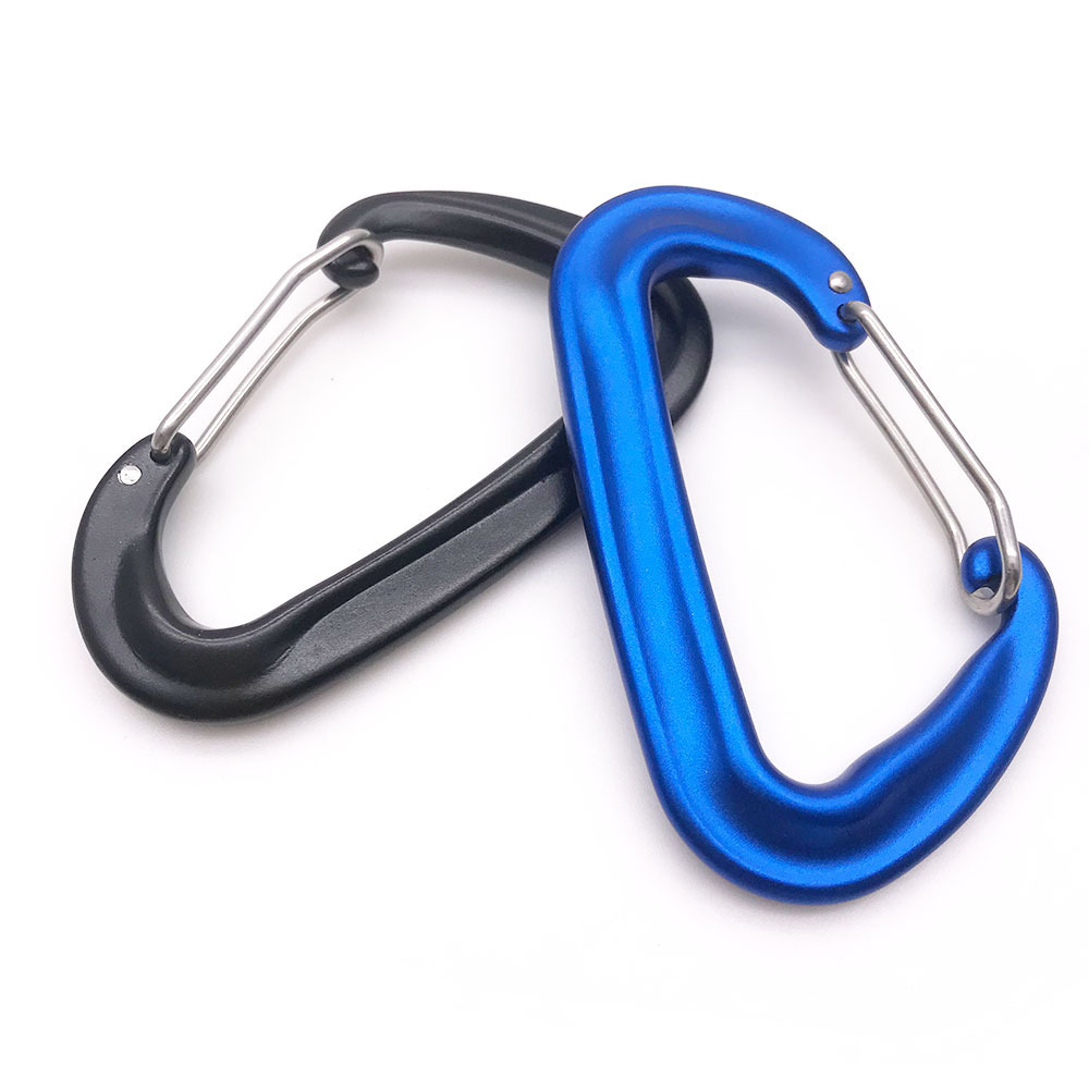 Black 5KN Hammock Wire Gate Backpack Locking Hooks 12kn Carabiner Custom Logo Mosquetones Karabiner