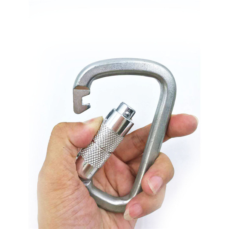 BT-2443 Rigging Hardware D type Carabiner Steel Harness Snap Hook With Lock