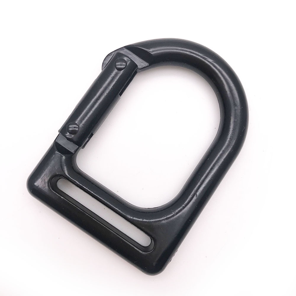 BT-Z523 Zinc Alloy Black D-type Buckle Fitness Sport Safety Profile Hanging Suspension Training With Yoga Metal Hooks