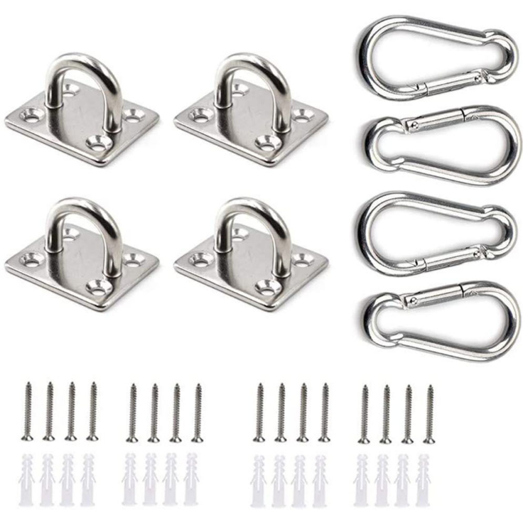 Yoga Swing Hammock Chair Sling Trapeze Pad Eye Hanging Hooks Hanger Heavy Duty Ceiling Wall Mount Suspension 304 Stainless Steel