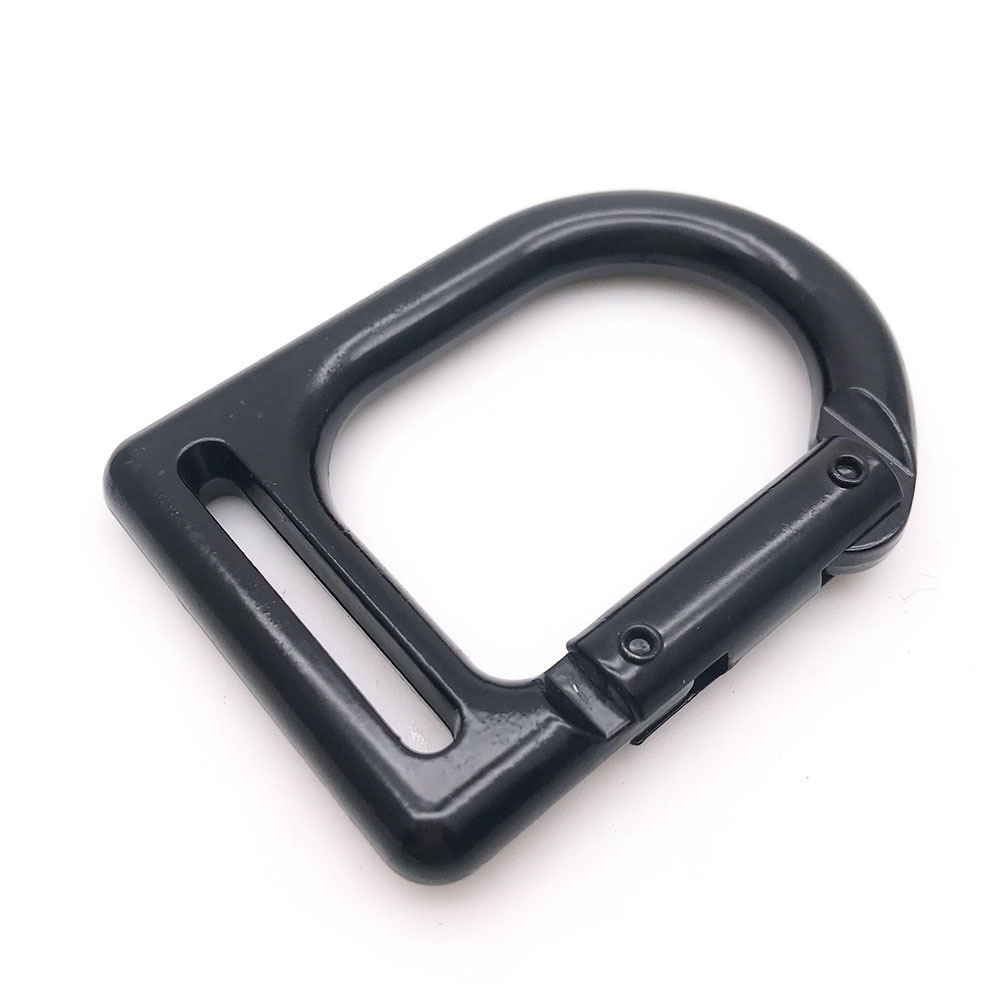 BT-Z523 Zinc Alloy Black D-type Buckle Fitness Sport Safety Profile Hanging Suspension Training With Yoga Metal Hooks