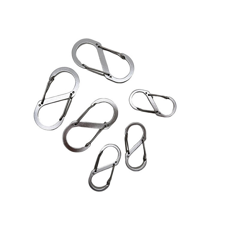 S-type Carabiner Spring Hooks 8 Shape Buckle Backpack Hanging Aluminum Buckle Keychain Hook S Carabiner Clips Carabiner Mini