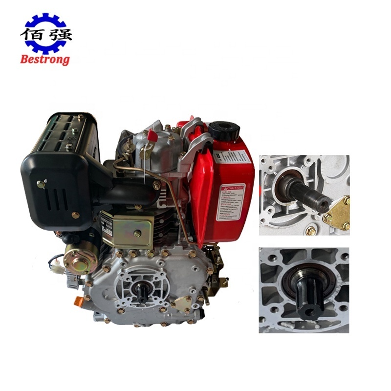 Powerful 10HP 186FA electric start air cooled single cylinder diesel engine