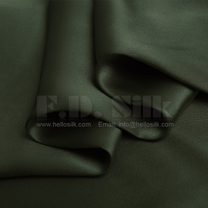 Fashion plain satin silk sarees fabric 19mm silk charmeuse fabric 114cm width NO.39 color gray black