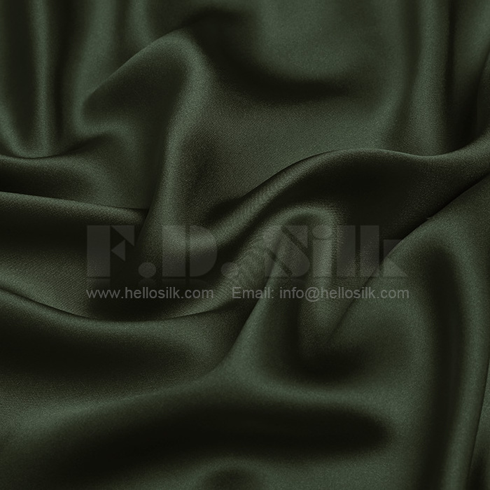 Fashion plain satin silk sarees fabric 19mm silk charmeuse fabric 114cm width NO.39 color gray black