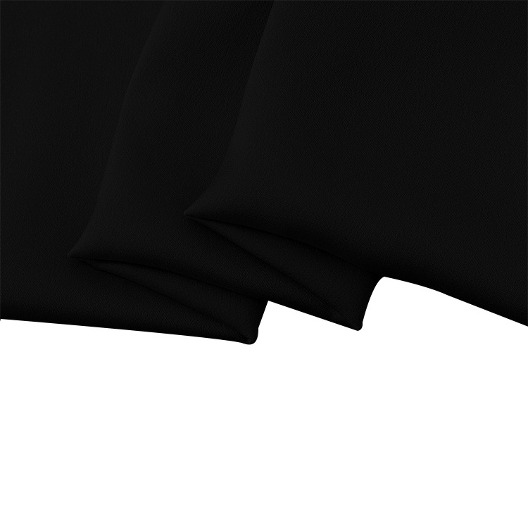 spandex silk fabric 19mm silk stretch double georgette 140cm width  No.03 black color