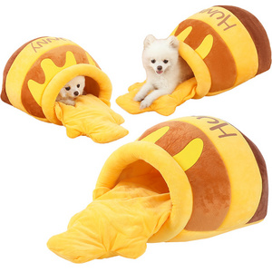 Cute Puppy Sleep Nest Honey Pot Cat Sofa Bed Small Dog House Multifunctional Pet Bed for Small Animals Rabbit Cats and Dogs Nest