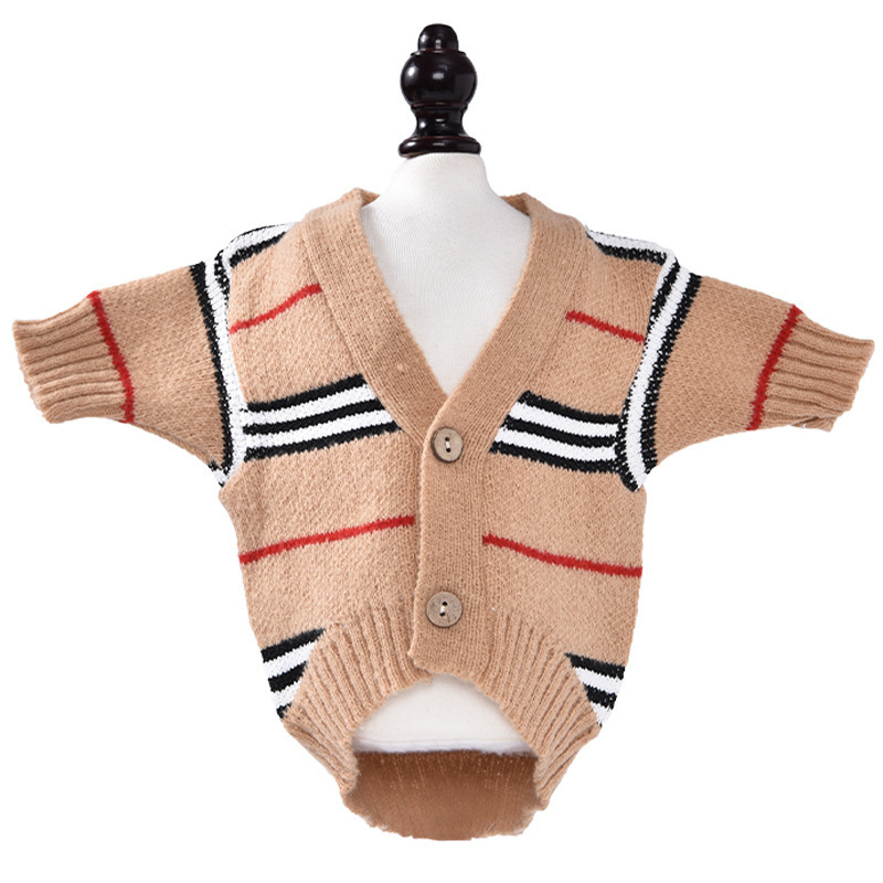 Fashion Luxury Brand Pet Dog Sweater Knitted Warm Puppy Cat Dog Winter Clothes