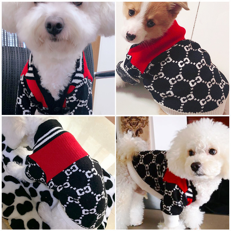 Fashion Luxury Brand Pet Dog Sweater Knitted Warm Puppy Cat Dog Winter Clothes