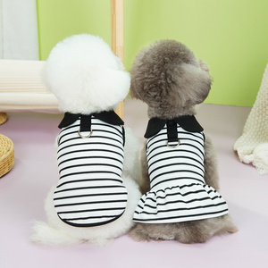 Wholesale Puppy Clothes Pet Accessories Striped Summer Small Dog Shirts T-shirt Pet Clothes