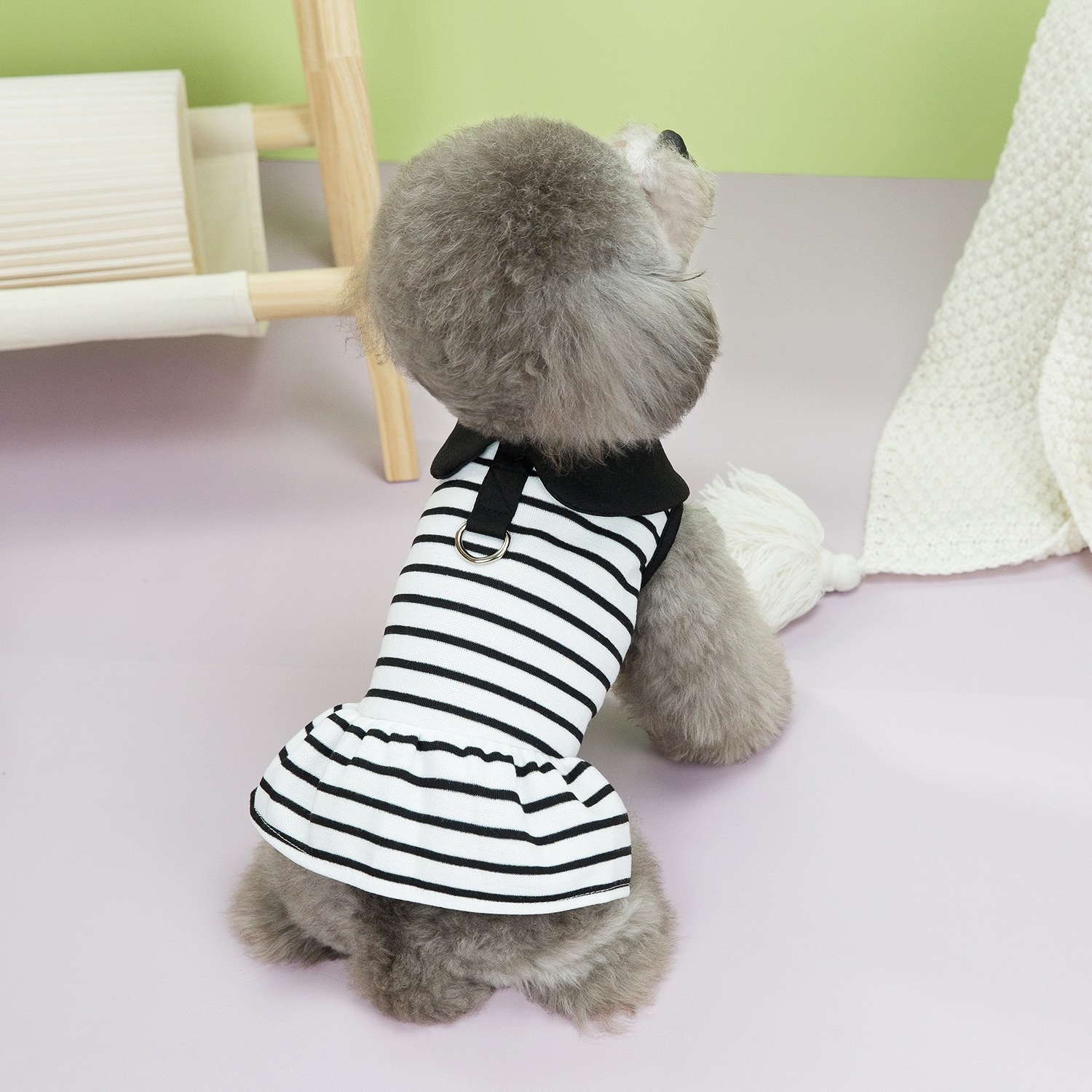 Wholesale Puppy Clothes Pet Accessories Striped Summer Small Dog Shirts T-shirt Pet Clothes