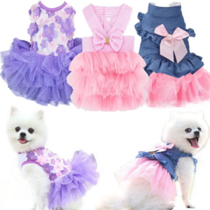 Dog Dresses for Small Dogs Summer Puppy Clothes Outfit Apparel Female Cute Cat Skirt Pup Tutu Pink Yorkie Clothing