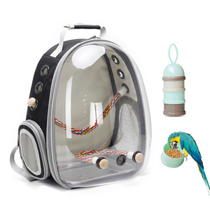 Wholesale Birds Supplies Other Pet Accessories Portable Travel Pet Carrier Transparent Backpack Bird Parrot Carrier Backpack