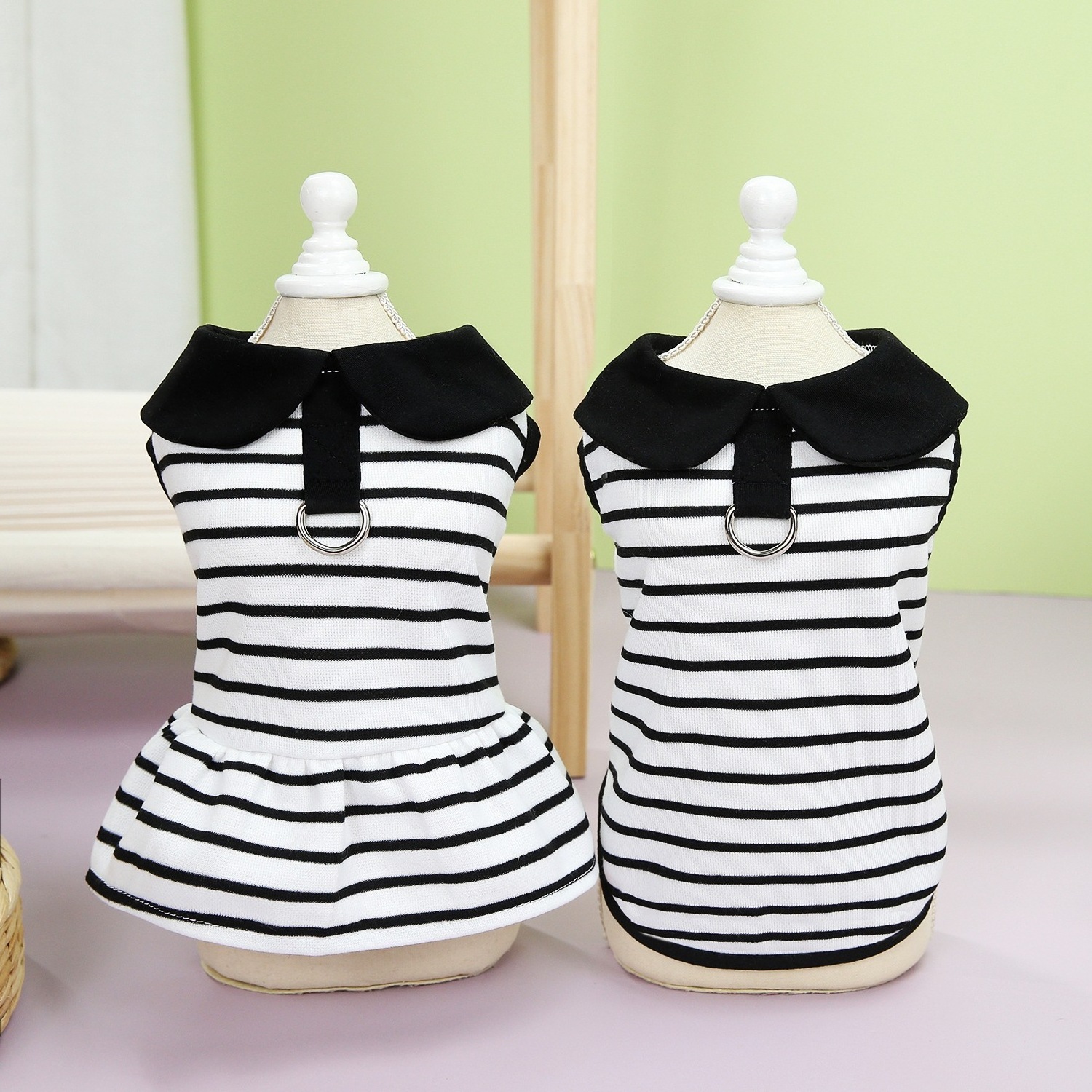 Wholesale Puppy Clothes Pet Accessories Striped Summer Small Dog Shirts T-shirt Pet Clothes