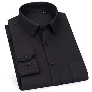 Men's business formal shirts Anti-wrinkle high-quality fabric Professional men's casual solid color long-sleeved shirt