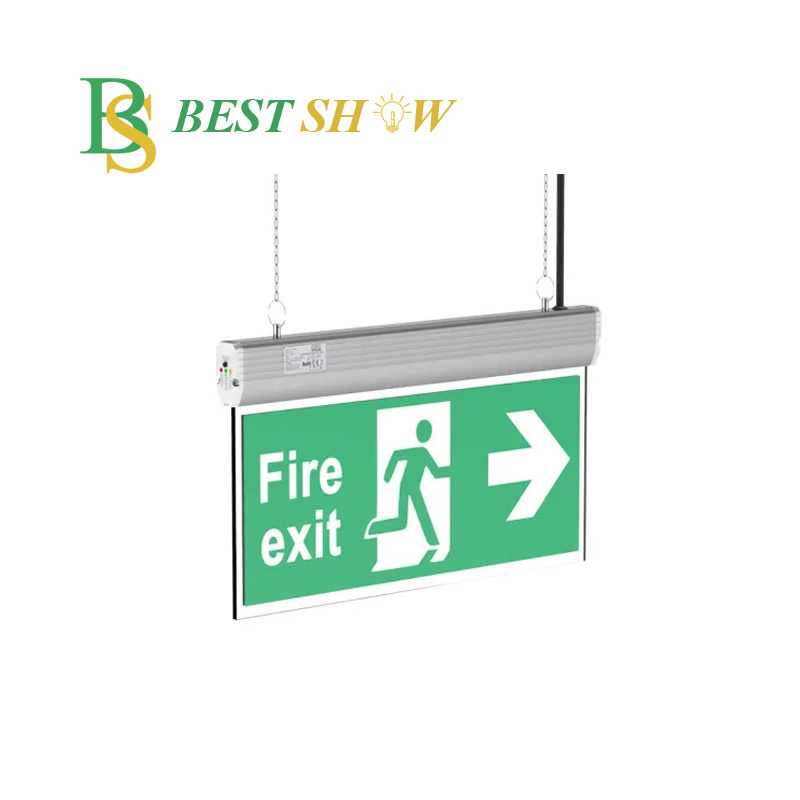 Fire Exit sign board Rechargeable wall mounted 5w 7w 9w 12w twin spot light double two head Led automatic Emergency Light lamp