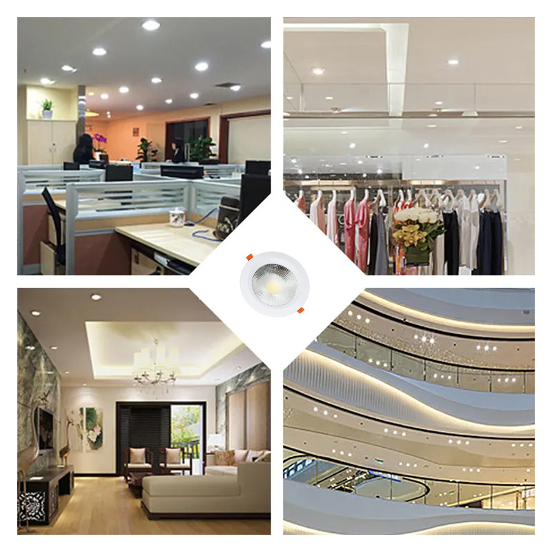 Aluminum led down light round recessed 7W 10W 15W 20W 24W cob led downlight