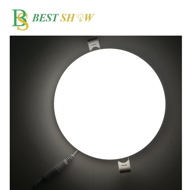 3000K 4000K 6000K round 12 watt embedded ceiling lamp frameless led light panel 9w 12w 18w 24w 36w