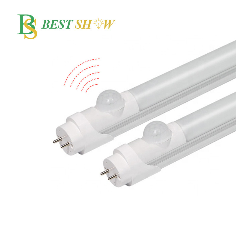 G13 plastic dimmable 300mm 1200mm 10w 20w 30w 40w 50w 60w 12v motion sensor fluorescent t8 glass led tube waterproof 2 4 5 feet