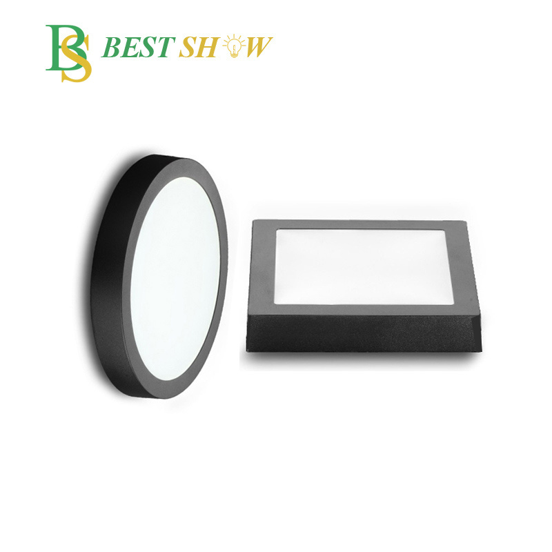 AC85-265V Silver Black housing frame cover 6w 12w 18w 20w 24w 30w round square led ceiling lamp light 100lm/w