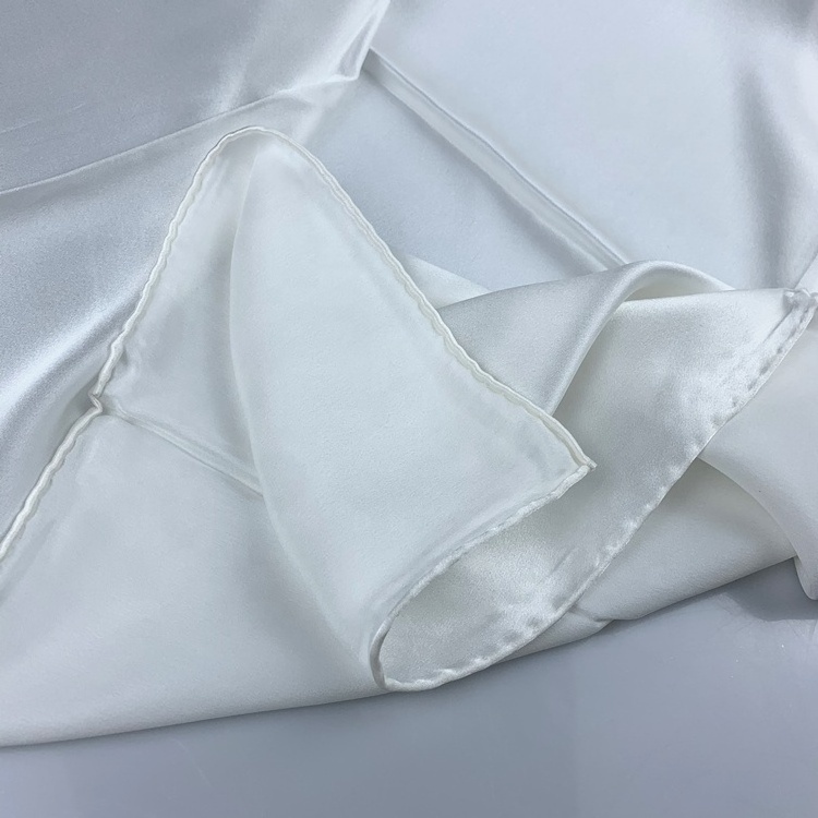 White silk  satin Scarf  Wholesale 100% Pure Silk Plain White Silk Scarf For Dyeing / Painting