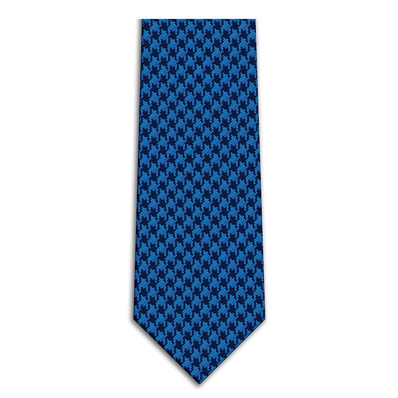 Custom Logo Necktie Fabric Jacquard Thick Polyester Microfiber Woven Fabric Hounds-tooth Designer Fabric for Men Ties