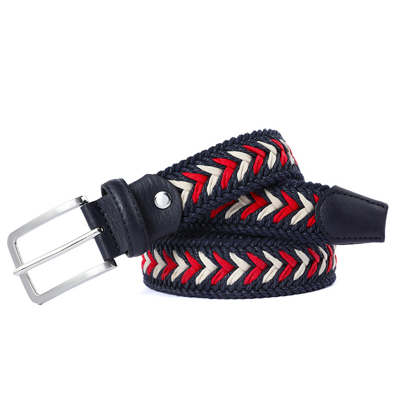 Easy Way Braided Elastic Stretch Belt Casual Weave Canvas Fabric Woven Belt