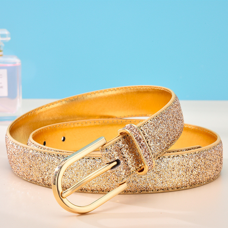 Glitter leather Belt Women Bling Belt Shiny Bling Wide Waist Belt for Women Dress