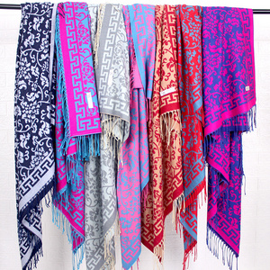 Classic Ethnic Style Large Square Scarf for Women Nepal Autumn and Winter Warm Thickened Shawl for Travel