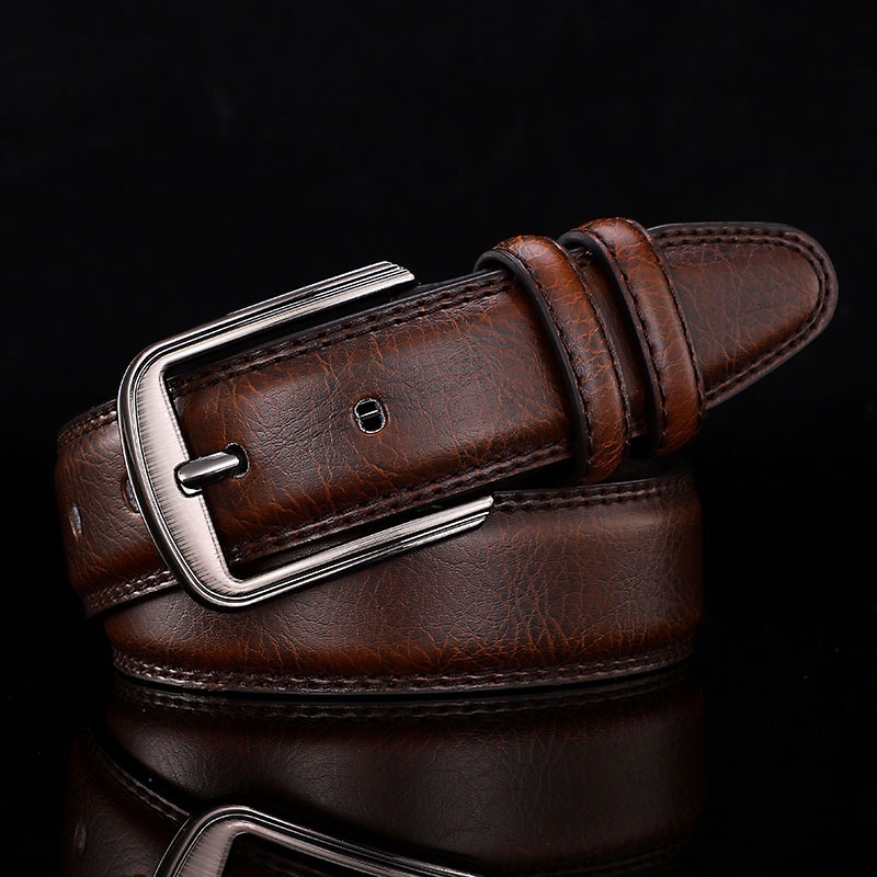 Men Belts Cow Leather Jeans Waistband Genuine Leather Male Belt Soft Alloy Pin Buckle Men's Belt